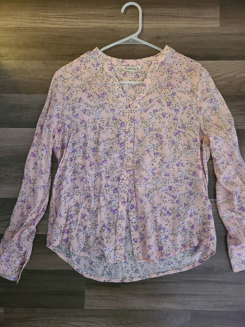 Nanette Lepore Pink Floral Button-Down Blouse